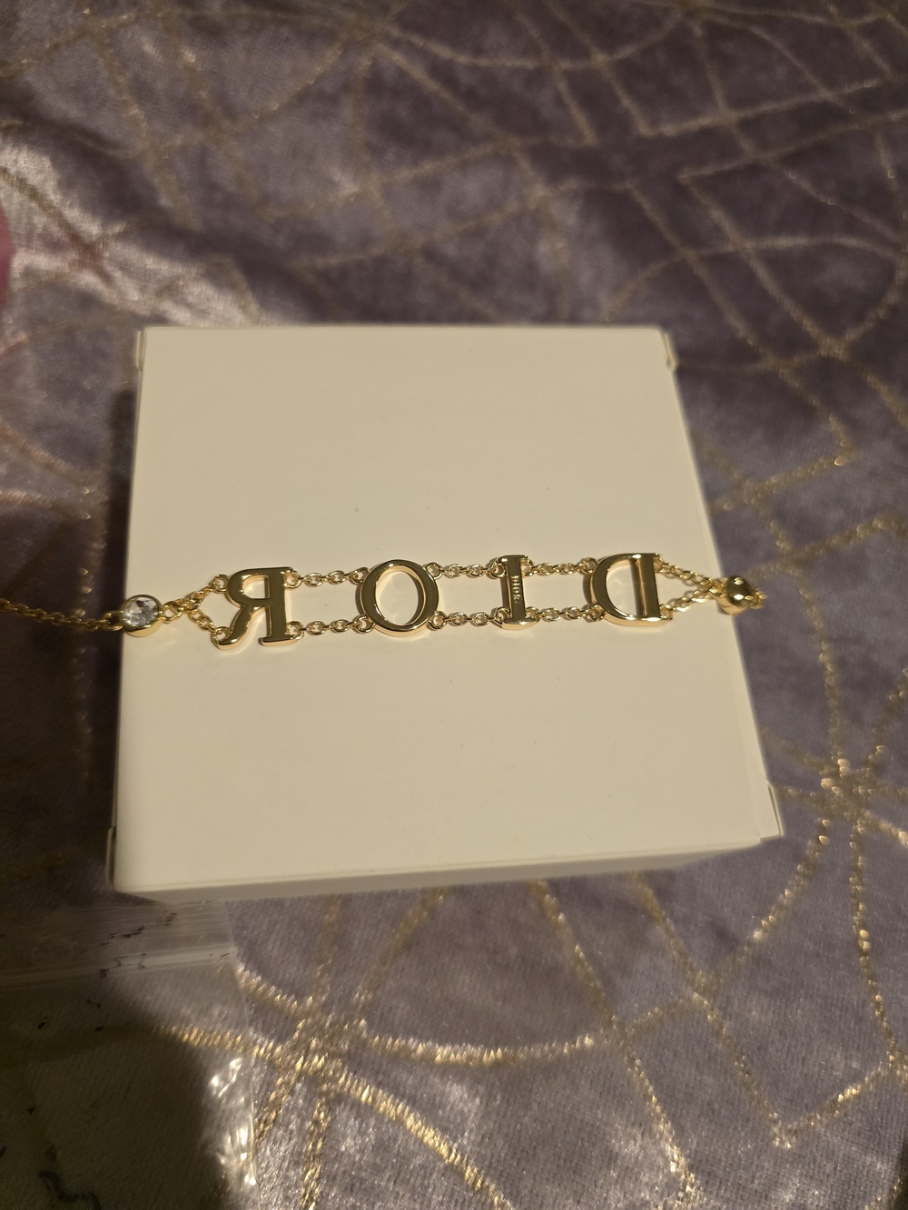 18kgp Gold-tone 'DIOR' Letter Chain Bracelet